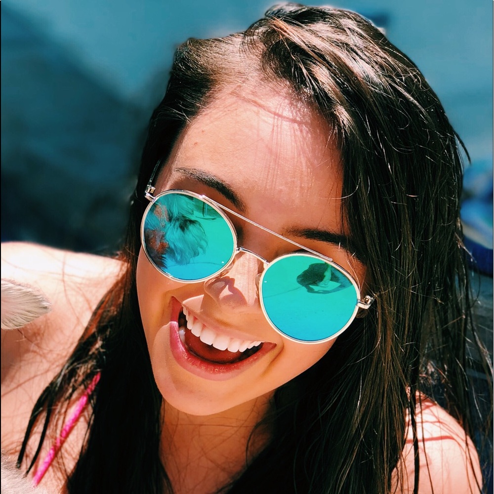 Blue Mirrored Sunglasses
